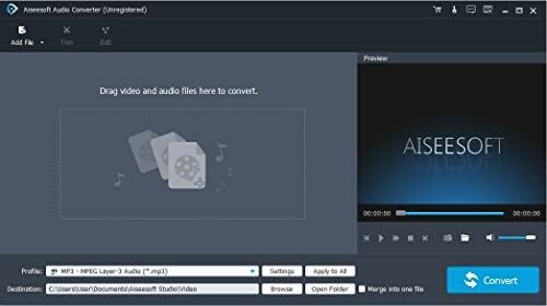 Screenshot of Aiseesoft Audio Converter software interface.