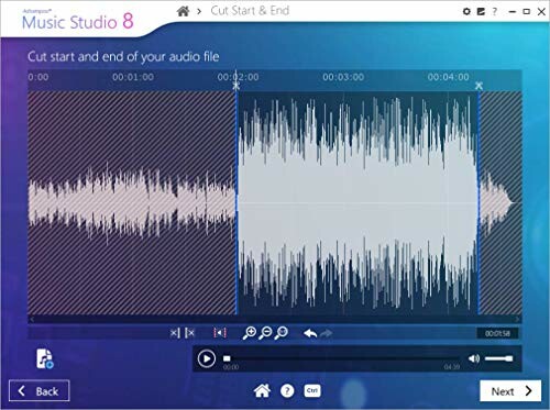 Screenshot of an audio editing software interface showing a waveform.