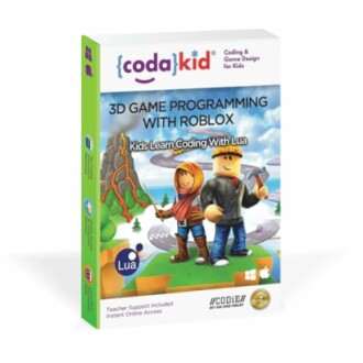 CodaKid 3D Game Programming with Roblox coding book for kids.