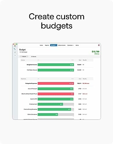 Interface for creating custom budgets with graph and expense details.