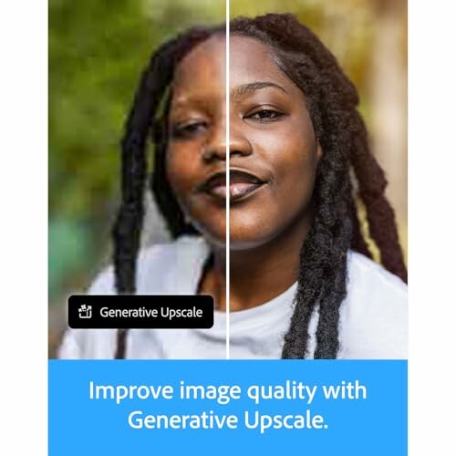 Comparison of image quality with Generative Upscale feature.