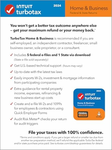 Intuit TurboTax Home & Business 2024 features and benefits.