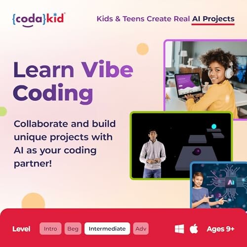 Kids and teens learning coding with AI projects