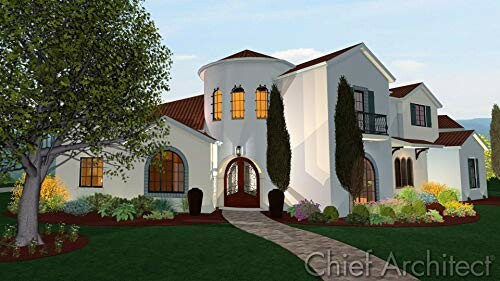 Mediterranean style house with stucco walls and red tile roof.