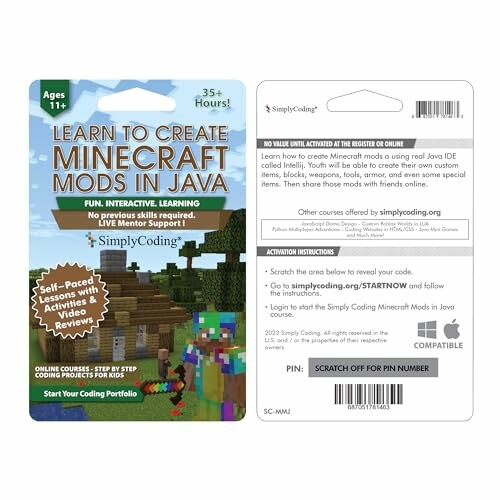 Learn to create Minecraft mods in Java kit with interactive lessons and mentor support.