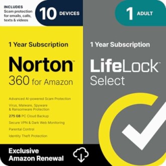 Norton 360 and LifeLock Select subscription package.