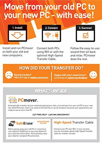 Guide for transferring data from old PC to new PC using PCmover.