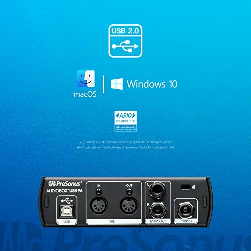 PreSonus AudioBox USB 96 interface with macOS and Windows 10 compatibility