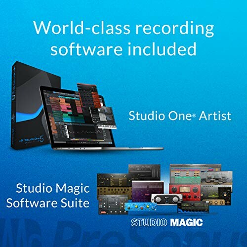 Recording software package with Studio One Artist and Studio Magic Software Suite.