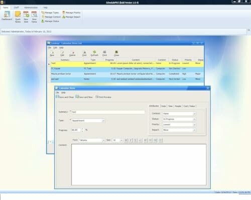 Screenshot of a software interface showing calendar and task management features.